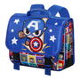 Marvel Capitán América Mochila Cartable 2.0 Punch Azul - Cartera Escolar con Placas Reflectantes