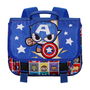 Marvel Capitán América Mochila Cartable 2.0 Punch Azul - Cartera Escolar con Placas Reflectantes