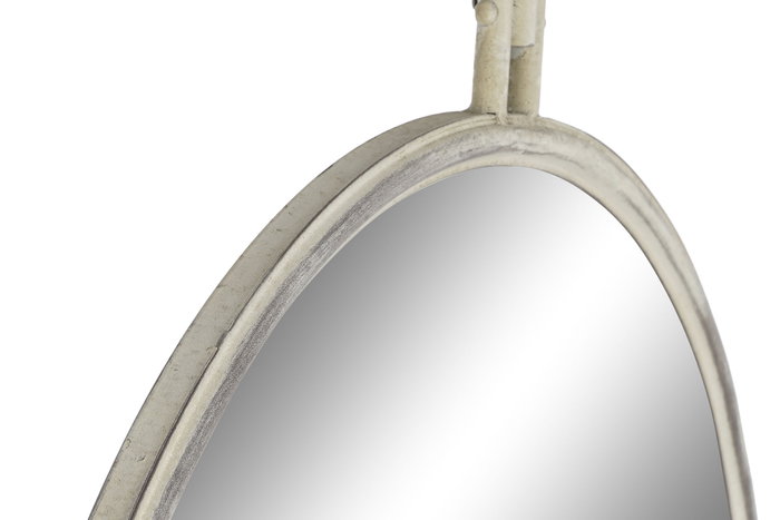 DKD Home Decor Espejo de Metal Envejecido Blanco 59x78 cm