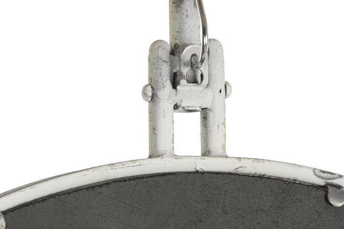 DKD Home Decor Espejo de Metal Envejecido Blanco 59x78 cm