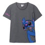 Camiseta de Manga Corta Mujer Stitch Gris oscuro Gris XL