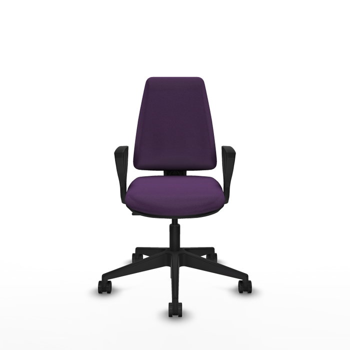 PIQUERAS Y CRESPO Silla de oficina Elche Morada con brazos fijos