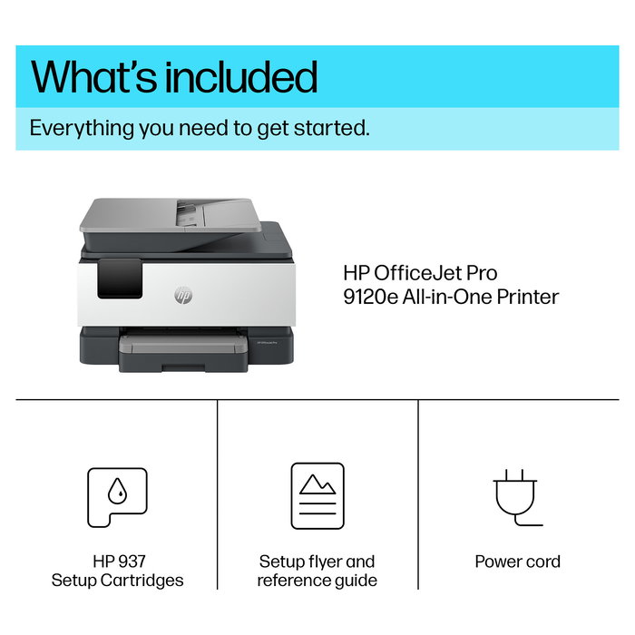 HP OfficeJet Pro 9120e All-in-One Multifunción Color con Wi-Fi, LAN, ADF, Duplex, Instant Ink, Impresora 4 en 1 A4