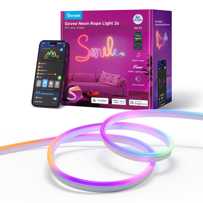 Govee Neon Rope Light 4m Blanco, Compatible con Matter Govee Neon Rope Light 4m Blanco, Compatible con Matter