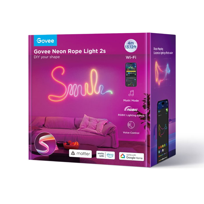 Govee Neon Rope Light 4m Blanco, Compatible con Matter Govee Neon Rope Light 4m Blanco, Compatible con Matter