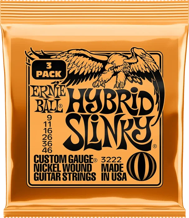 ERNIEBALL Juego Eléctrica Slinky Hybrid 9-46 Tripack (3)
