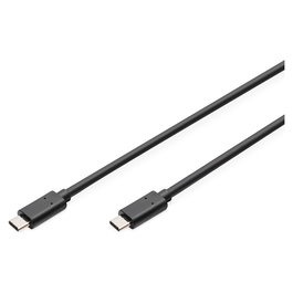 Digitus USB-C Cable de Conexión USB 2.0 Tipo C a C Macho Negro 3 m, DN-USBCC-3M