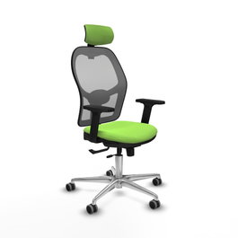 PIQUERAS Y CRESPO Silla de oficina Jorquera con mecanismo Sincro/Traslack, Pistacho y Gris