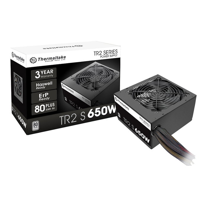 Thermaltake TR2 S 650W Fuente de Alimentación ATX - 80 PLUS Certificado, 650W, Negro, No Modular, Ventilador de 120mm
