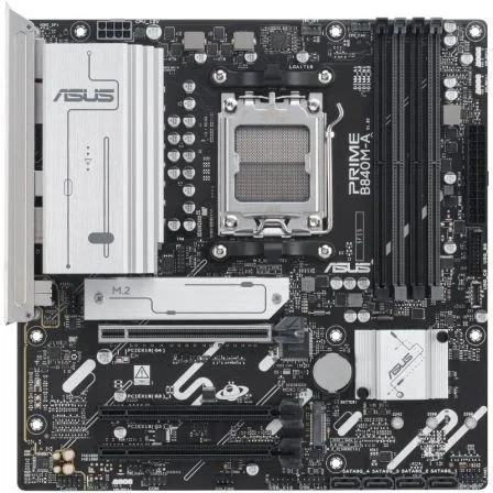 Asus Prime B840M-A-CSM Placa Base Micro ATX Socket AM5 para AMD Ryzen 9000/8000/7000, DDR5, PCIe 4.0, 3x M.2, 2.5GbE, Wi-Fi, Modelo CSM Corporativo