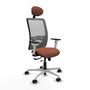 PIQUERAS Y CRESPO Silla de oficina Zulema con mecanismo Sincro/Traslack, Marrón y Gris