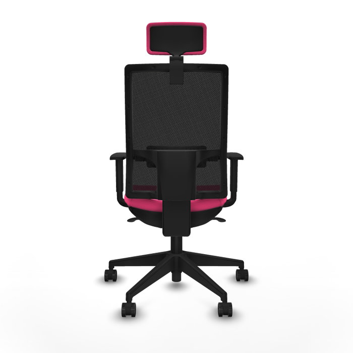 PIQUERAS Y CRESPO Silla de oficina Horna Rosa y Negro con Mecanismo Sincro