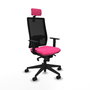 PIQUERAS Y CRESPO Silla de oficina Horna Rosa y Negro con Mecanismo Sincro
