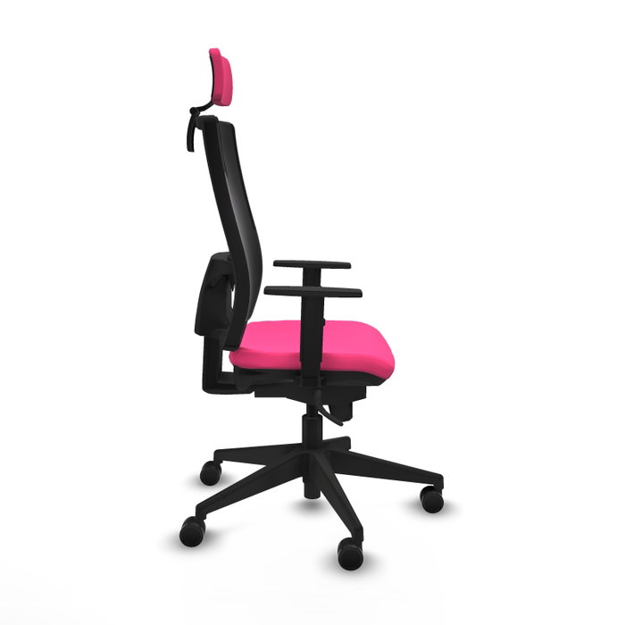 PIQUERAS Y CRESPO Silla de oficina Horna Rosa y Negro con Mecanismo Sincro