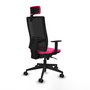 PIQUERAS Y CRESPO Silla de oficina Horna Rosa y Negro con Mecanismo Sincro