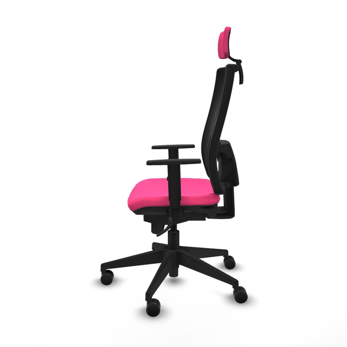 PIQUERAS Y CRESPO Silla de oficina Horna Rosa y Negro con Mecanismo Sincro