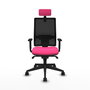 PIQUERAS Y CRESPO Silla de oficina Horna Rosa y Negro con Mecanismo Sincro