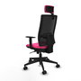 PIQUERAS Y CRESPO Silla de oficina Horna Rosa y Negro con Mecanismo Sincro