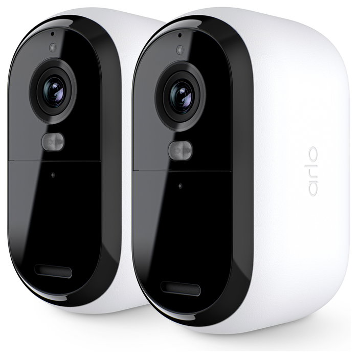 Arlo Essential 2K Cámara de vigilancia, Pack de 2, Visión nocturna a color
