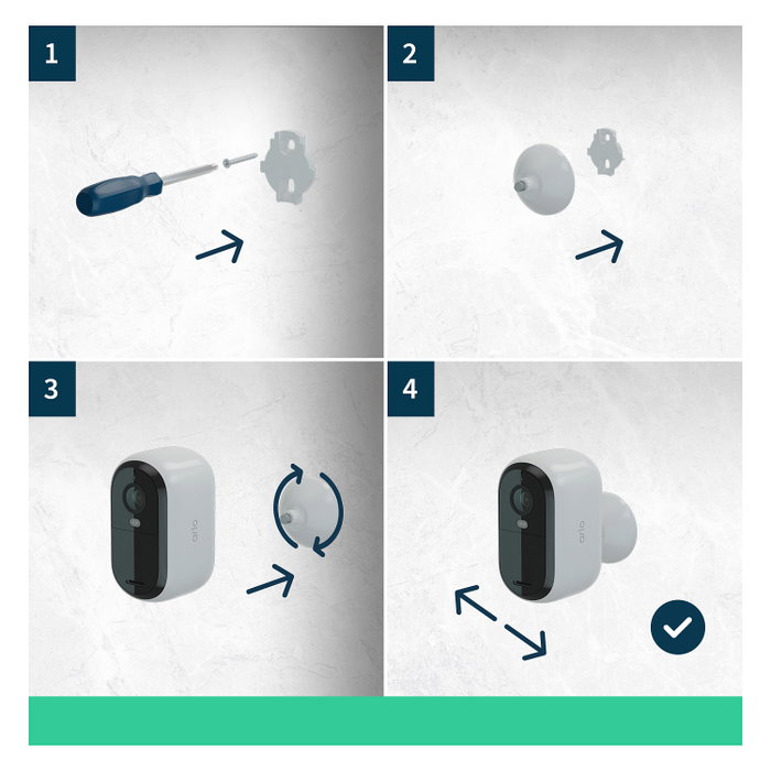 Arlo Essential 2K Cámara de vigilancia, Pack de 2, Visión nocturna a color