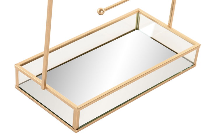 DKD Home Decor Joyero Metálico con Espejo Dorado 26 x 21 x 10 cm