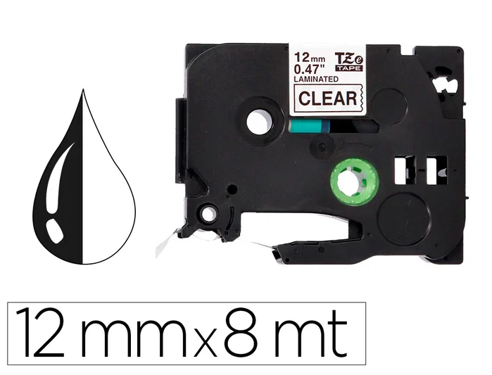 Q-connect Cinta TZE-131 Transparente-Negro 12 mm x 8 m para Rotuladoras Brother - Rollo de Etiquetas Q-connect Cinta TZE-131 Transparente-Negro 12 mm x 8 m para Rotuladoras Brother - Rollo de Etiquetas