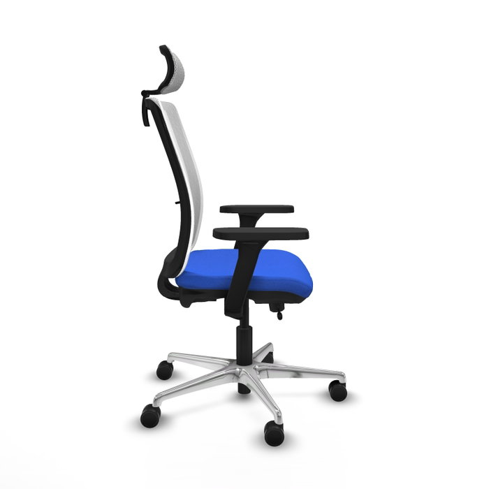 PIQUERAS Y CRESPO Silla de oficina Haches con mecanismo Sincro/Traslack, Azul y Blanco