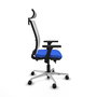 PIQUERAS Y CRESPO Silla de oficina Haches con mecanismo Sincro/Traslack, Azul y Blanco