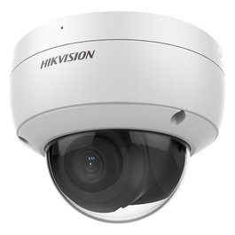 Hikvision Cámara IP Minidomo 4MP AcuSense 2.8mm Antivandálico IR30 WDR H.265+ IK10 IP67 Micrófono PoE