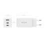 Aisens Cargador GaN 65W con 2xUSB-C y 1xUSB-A Blanco