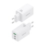 Aisens Cargador GaN 65W con 2xUSB-C y 1xUSB-A Blanco