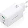 Aisens Cargador Pared GaN ASCH-65W3P072-W 65W, 2 USB-C, 1 USB-A, Blanco