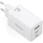 Aisens Cargador Pared GaN ASCH-65W3P072-W 65W, 2 USB-C, 1 USB-A, Blanco