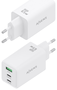 Aisens Cargador GaN 65W con 2xUSB-C y 1xUSB-A Blanco