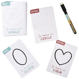 Jeux 2 momes Juego de Formas Montessori para Aprender Formas y Dibujar con Rotulador Borrable