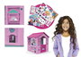 Casa barbie vacaciones felices con adhesivas para decorar y hueco para mascotas 84x103x104 cm
