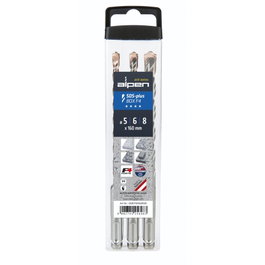 Alpen Alpen SDS+ F4 Box Juego de 3 brocas de 5, 6 y 8 mm (160 mm)