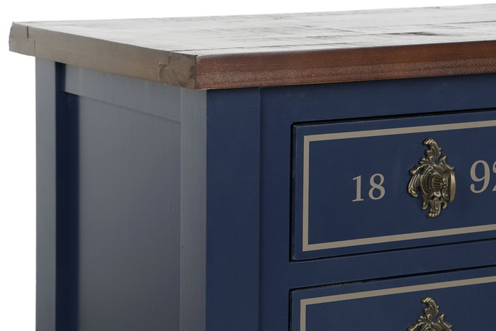 DKD Home Decor Paris 2023 Consola Mediterraneo Azul Marino Marron 103x80x35 cm Paulownia