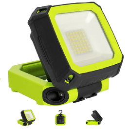 Luceco LWR7G65-01 Mini Foco Magnético Recargable 9W 750 Lúmenes 6500K Luz Blanca con Gancho y Puerto USB-C, Resistencia IP54