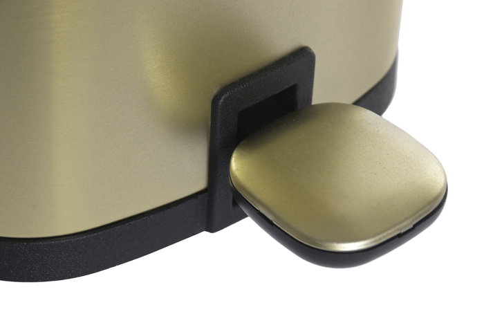 DKD Home Decor Papelera Metálica 3L Mate Dorado