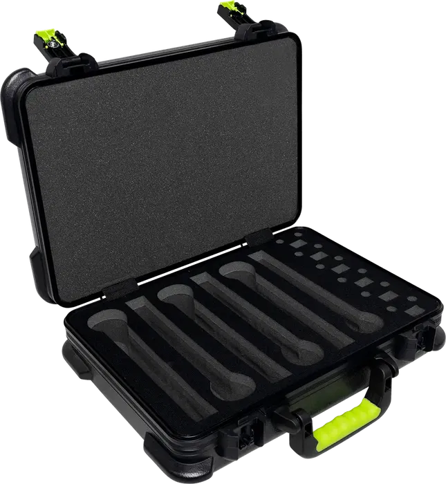 SBG Estuche de Transporte de Polietileno para 6 Micrófonos Inalámbricos con Espacio para Pilas, Cierre TSA