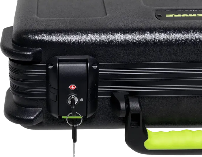 SBG Estuche de Transporte de Polietileno para 6 Micrófonos Inalámbricos con Espacio para Pilas, Cierre TSA