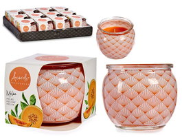 Acorde Vela Perfumada Tarro Cristal Melon 7.5 x 6.3 x 7.5 cm (Set de 12)