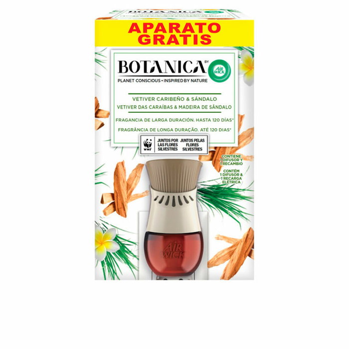 AirWick BOTANICA Ambientador Eléctrico Completo Vetiver y Sándalo