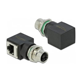 DeLOCK 66316 Adaptador de red M12 X-codificado 8 pin hembra a RJ45 hembra