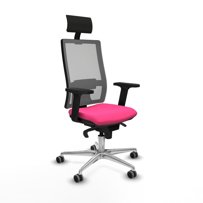 PIQUERAS Y CRESPO Silla de oficina Horna Rosa y Gris con mecanismo Sincro PIQUERAS Y CRESPO Silla de oficina Horna Rosa y Gris con mecanismo Sincro