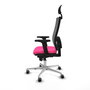 PIQUERAS Y CRESPO Silla de oficina Horna Rosa y Gris con mecanismo Sincro