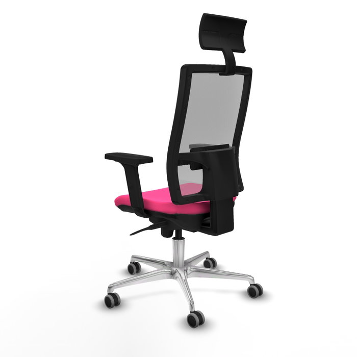 PIQUERAS Y CRESPO Silla de oficina Horna Rosa y Gris con mecanismo Sincro PIQUERAS Y CRESPO Silla de oficina Horna Rosa y Gris con mecanismo Sincro