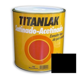 Titanlak 1401 Esmalte Laca Negra Sintético Industrial Alquídico para Acero y Metales, Secado Rápido, 750ml