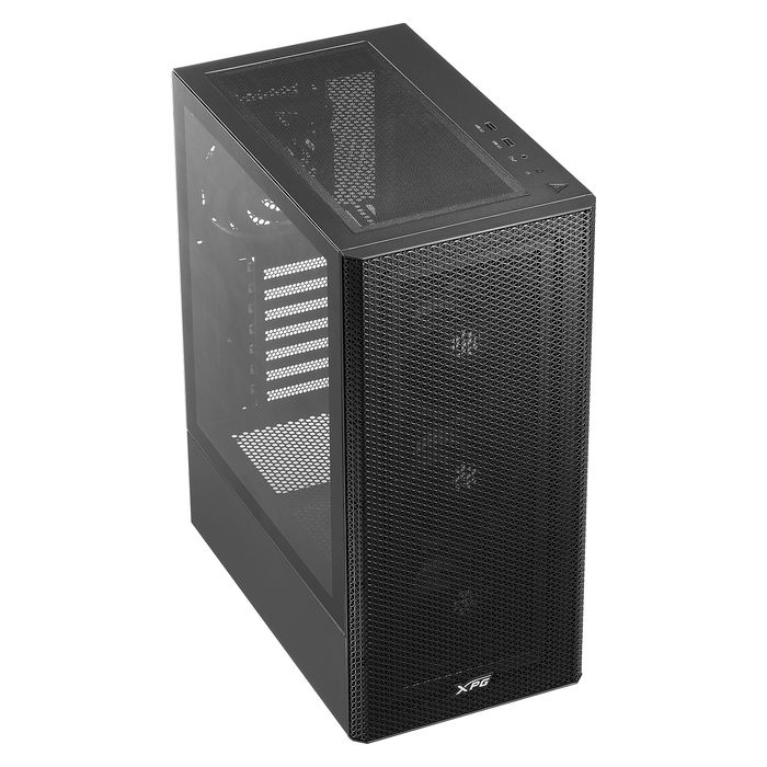 ADATA XPG VALOR MESH Torre PC ATX Mid Tower Negra, Panel de Vidrio Templado, 3 Ventiladores ARGB Frontales 120mm Preinstalados, Soporte para ATX/micro-ATX/Mini-ITX